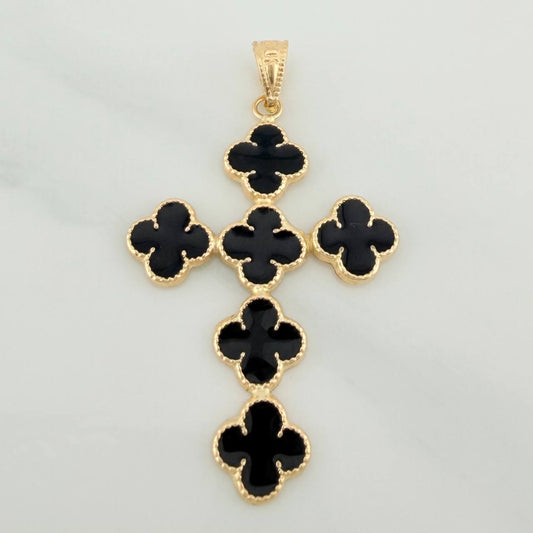 Dije Cruz Trebol 1.9gr / 4cm / Oro Amarillo 18K %