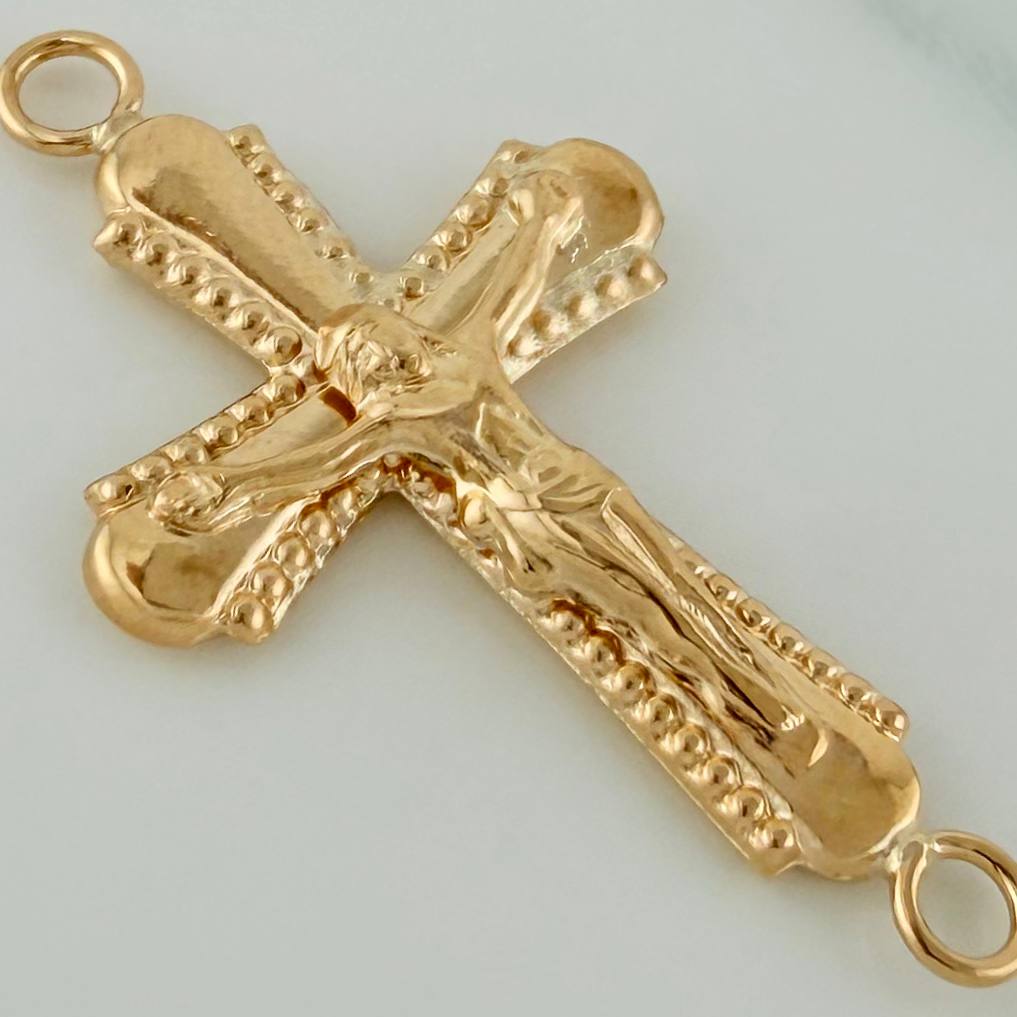 Herraje Cruz Cristo 1.1gr / 2.8cm / Oro Amarillo 18K %