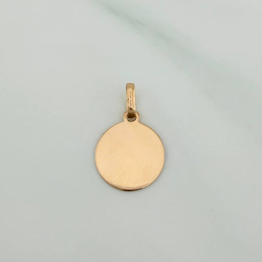Dije Placa Circular 0.45gr / 3/4 in / Oro Amarillo 18K %