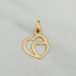 Dije Silueta Corazón Doble 0.4gr / 3/4 in / Oro Amarillo 18K &