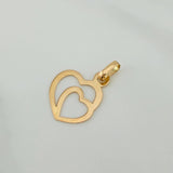 Dije Silueta Corazón Doble 0.4gr / 3/4 in / Oro Amarillo 18K &