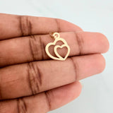 Dije Silueta Corazón Doble 0.4gr / 3/4 in / Oro Amarillo 18K &