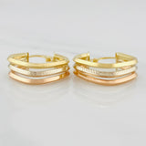Candongas Cuadradas 2.8 g / 1 1/4 in Tres Oros 18K