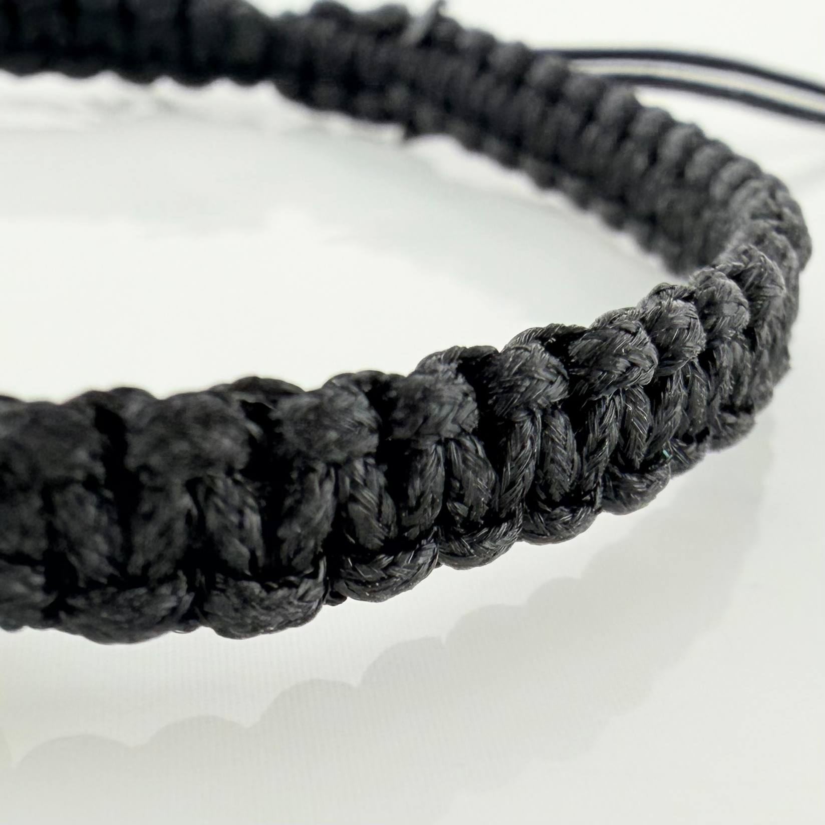 Pulsera Tejida Negra Morralla 3Mm 4Und Oro Amarillo 18K