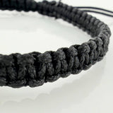 Pulsera Tejida Negra Morralla 3Mm 4Und Oro Amarillo 18K