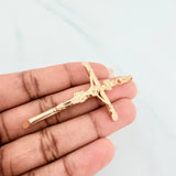 Pendant Cross Christ Flat Tips 3.15g / 2 1/4 in Yellow Gold 18K