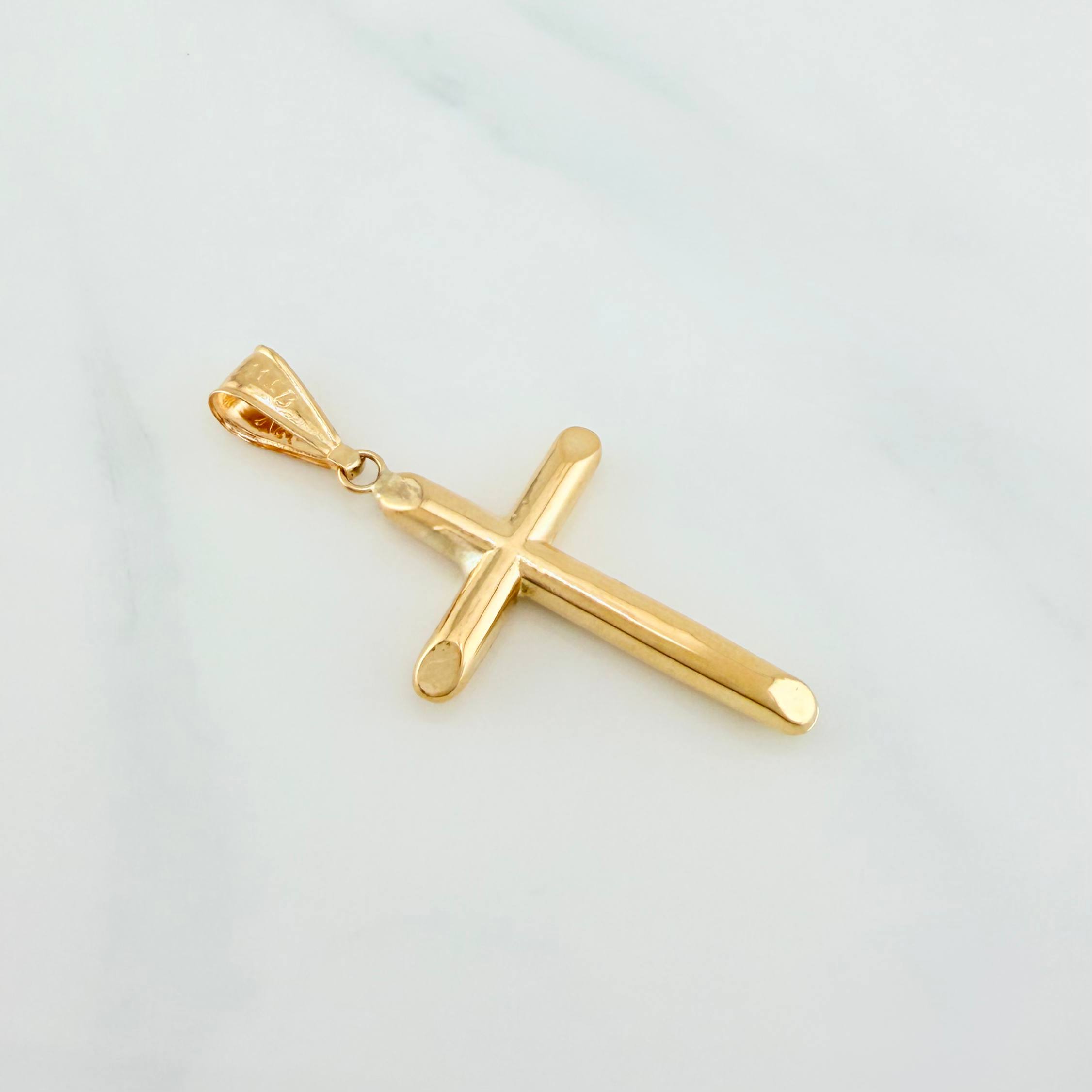 Dije Cruz 1.25 g / 1 3/4 in Oro Amarillo 18K