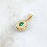 Pendant Oval 2.8gr / 2.4cm / Diamonds 6pts Emerald 3.1 Qts 18K Yellow Gold (Jewel) ©