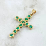Dije Cruz Dona 9.7gr / 6cm / Esmeraldas 3.3 Qts Oro Amarillo 18K (Joya) ©