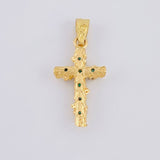 Dije Cruz Tronco Esmeralda 70Pts 1.4 g / 1 in Oro Amarillo 18K