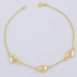 Bracelet Espiga Trio of Hearts 2.05 g / 7 1/2 in / 1.6 mm Yellow Gold 18K