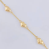 Bracelet Espiga Trio of Hearts 2.05 g / 7 1/2 in / 1.6 mm Yellow Gold 18K