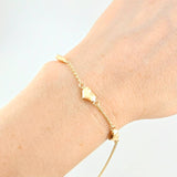 Bracelet Espiga Trio of Hearts 2.05 g / 7 1/2 in / 1.6 mm Yellow Gold 18K