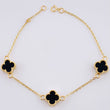 Pulso Modulable Aro Seguido Trebol 3.7 g / 7 1/4 in - 6 3/4 in / 1.3 mm Oro Amarillo 18K