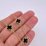 Pulso Modulable Aro Seguido Trebol 3.7 g / 7 1/4 in - 6 3/4 in / 1.3 mm Oro Amarillo 18K