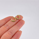 Candongas Carril Doble 1.55 g / 1/2 in Oro Amarillo 18K