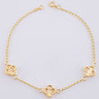 Pulso Espiga Trio De Treboles 2.45 g / 7 1/4 in / 1.6 mm Oro Amarillo 18K