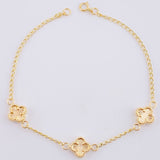 Pulso Espiga Trio De Treboles 2.45 g / 7 1/4 in / 1.6 mm Oro Amarillo 18K