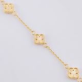 Pulso Espiga Trio De Treboles 2.45 g / 7 1/4 in / 1.6 mm Oro Amarillo 18K