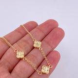 Pulso Espiga Trio De Treboles 2.45 g / 7 1/4 in / 1.6 mm Oro Amarillo 18K