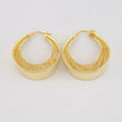 Candongas Mezzaluna Rayada 9.2 g / 1 1/4 in Oro Amarillo 18K