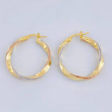 Hoop Earrings Maryal 2.05 g / 1 in Three Golds 18K