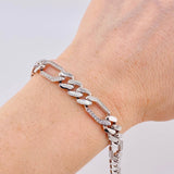 Figaro Bracelet Monaco 17.5 g / 8 1/4 in / 8.7 mm White Gold 18K