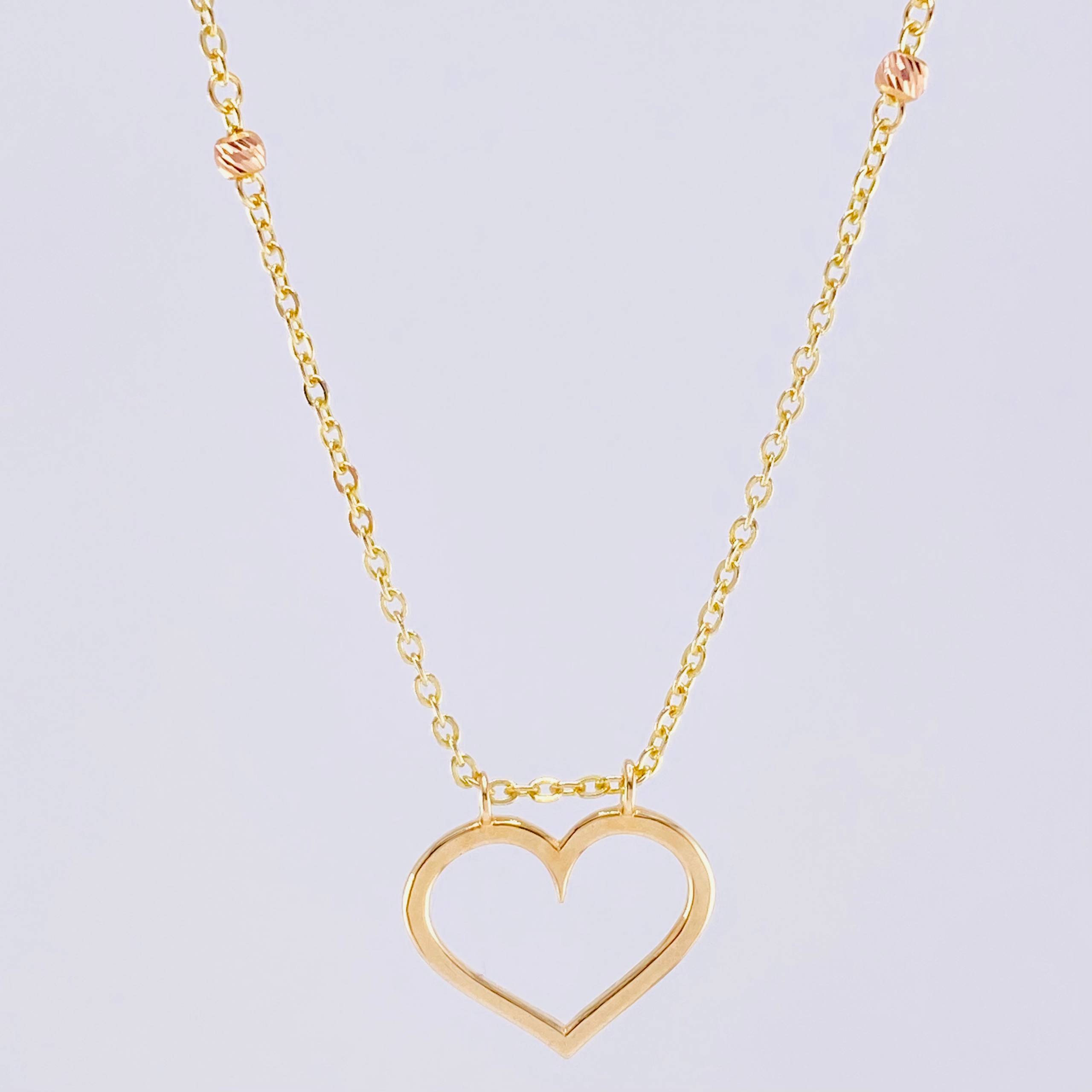 Cadena Aro Seguido Silueta Corazón 3.65 g / 17 1/4 in / 3.65 mm Tres Oros 18K