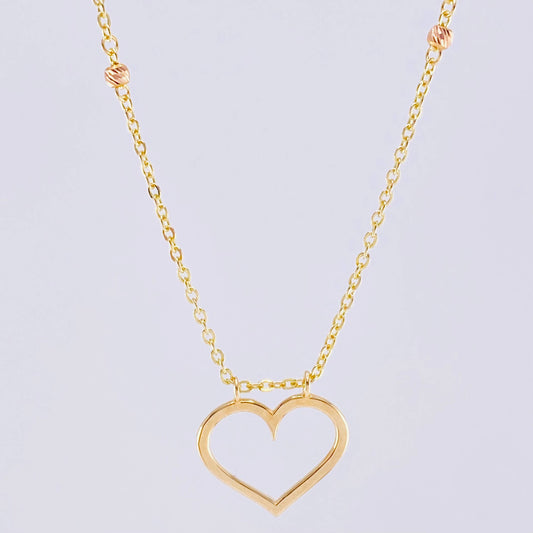 Cadena Aro Seguido Silueta Corazón 3.65 g / 17 1/4 in / 3.65 mm Tres Oros 18K