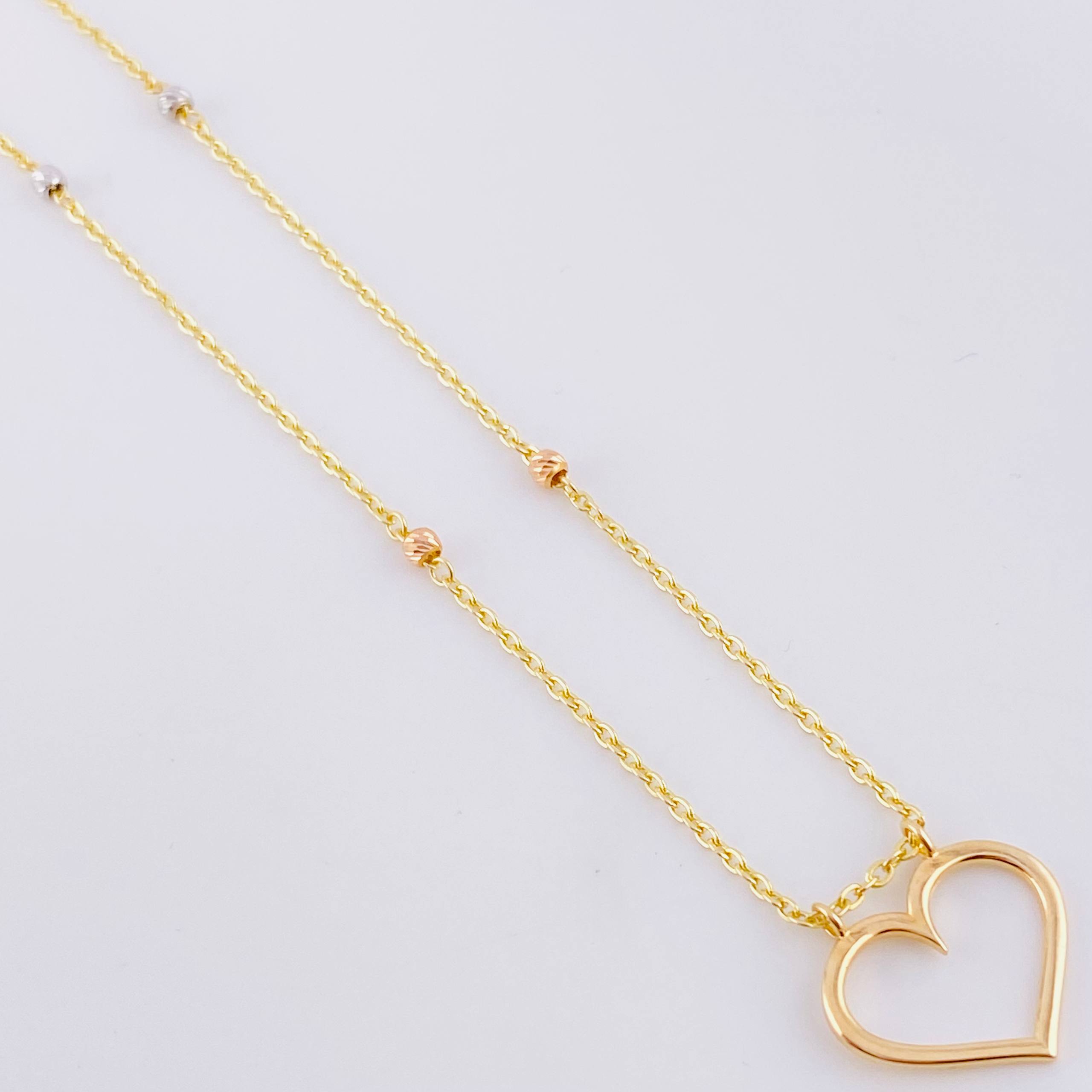 Cadena Aro Seguido Silueta Corazón 3.65 g / 17 1/4 in / 3.65 mm Tres Oros 18K