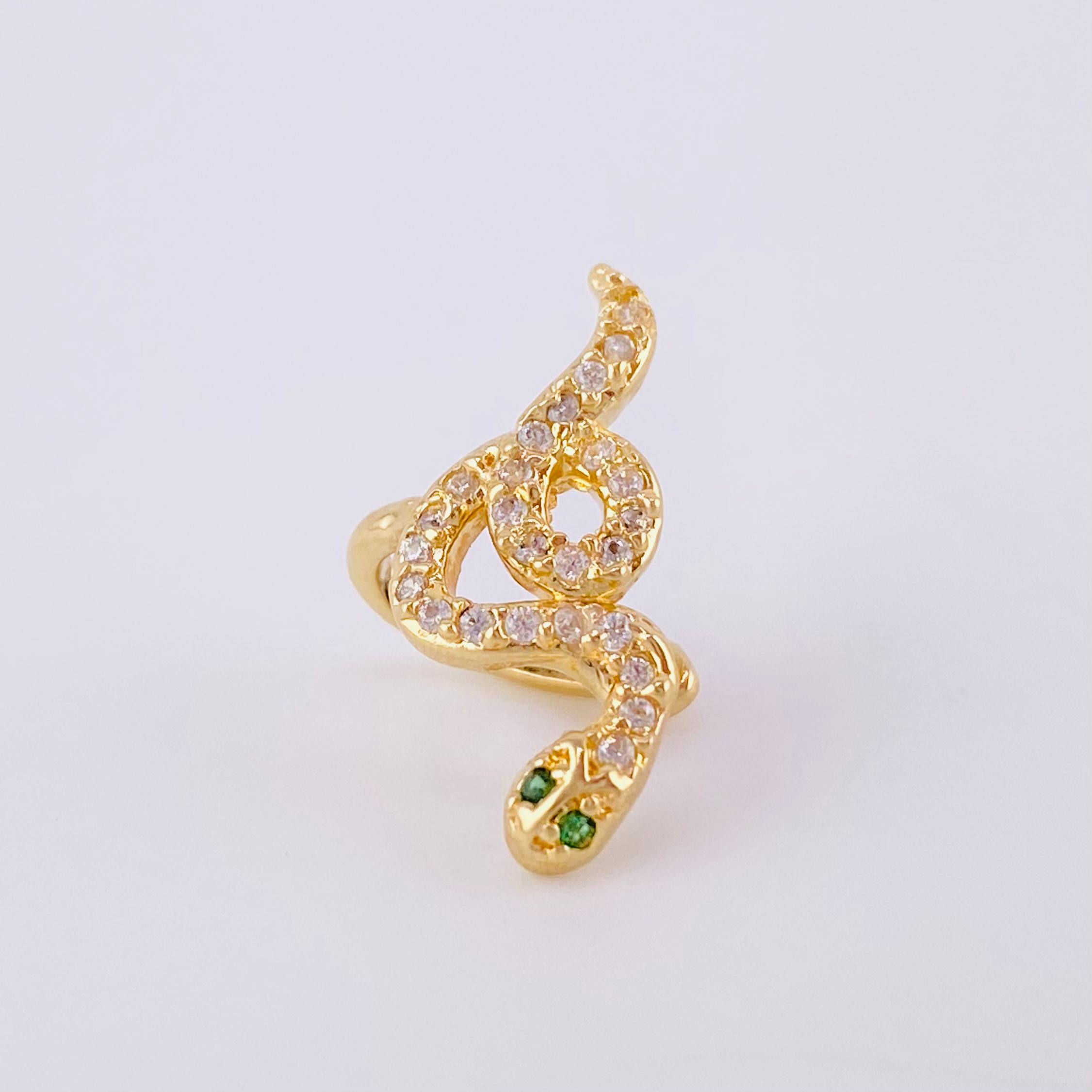 Piercing Earcuff Simulador Serpiente 1.55 g / 3/4 in Oro Amarillo 18K