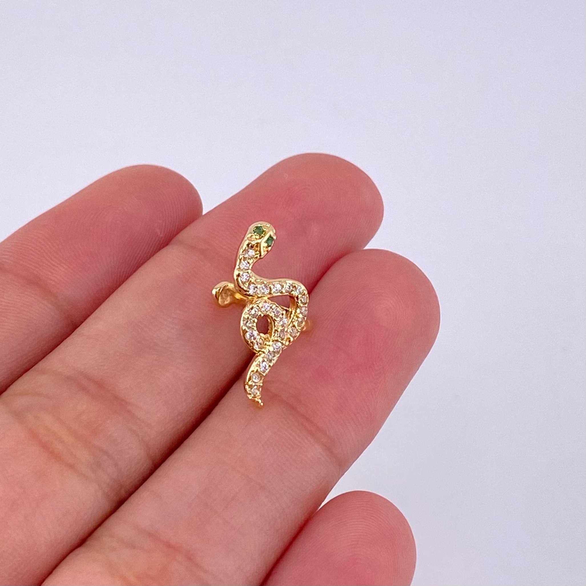 Piercing Earcuff Simulador Serpiente 1.55 g / 3/4 in Oro Amarillo 18K