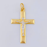 Dije Cruz Cristo 3.05 g / 2 in Dos Oros Amarillo Blanco 18K