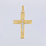 Dije Cruz Cristo 3.05 g / 2 in Dos Oros Amarillo Blanco 18K