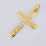Dije Cruz Cristo 3.05 g / 2 in Dos Oros Amarillo Blanco 18K