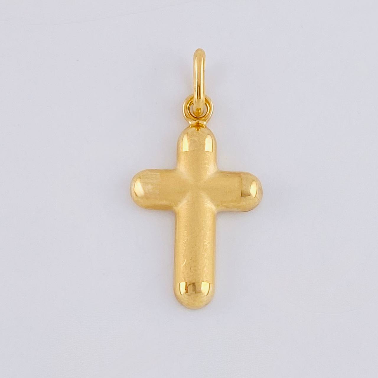 Pendant Cross Matte 1.15 g / 1 in Two Yellow White Gold 18K