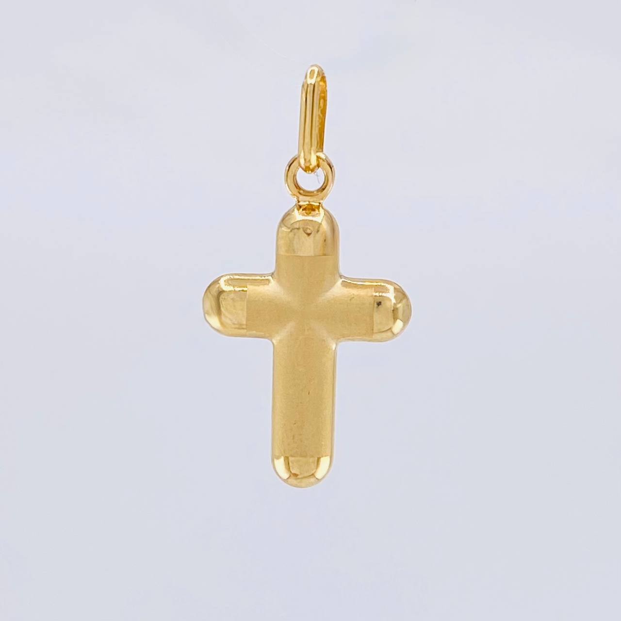 Pendant Cross Matte 1.15 g / 1 in Two Yellow White Gold 18K