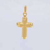 Pendant Cross Matte 1.15 g / 1 in Two Yellow White Gold 18K