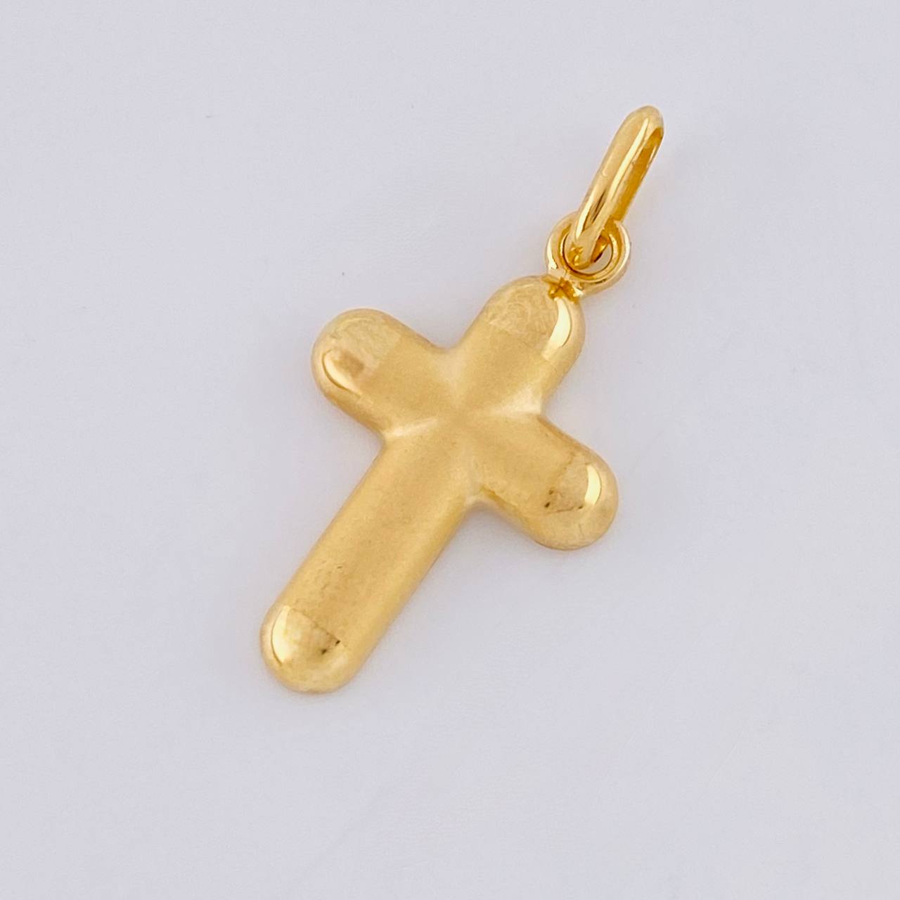 Pendant Cross Matte 1.15 g / 1 in Two Yellow White Gold 18K