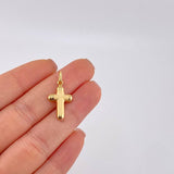 Pendant Cross Matte 1.15 g / 1 in Two Yellow White Gold 18K
