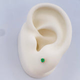 Stud Earrings Four Claws Emerald 0.75gr / 18K Gold