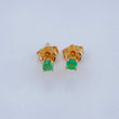 Stud Earrings Four Claws Emerald 0.75gr / 18K Gold