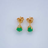 Topos Cuatro Garras Esmeralda 1gr / Oro Amarillo 18K &