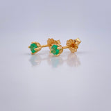 Topos Cuatro Garras Esmeralda 0.85gr / Oro Amarillo 18K $