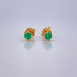 Stud Earrings Four Claws Emerald 0.9gr / 18K Yellow Gold &