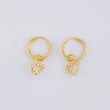 Hoop Earrings Heart Pendant 0.65g / 1/2 in 18K Yellow Gold
