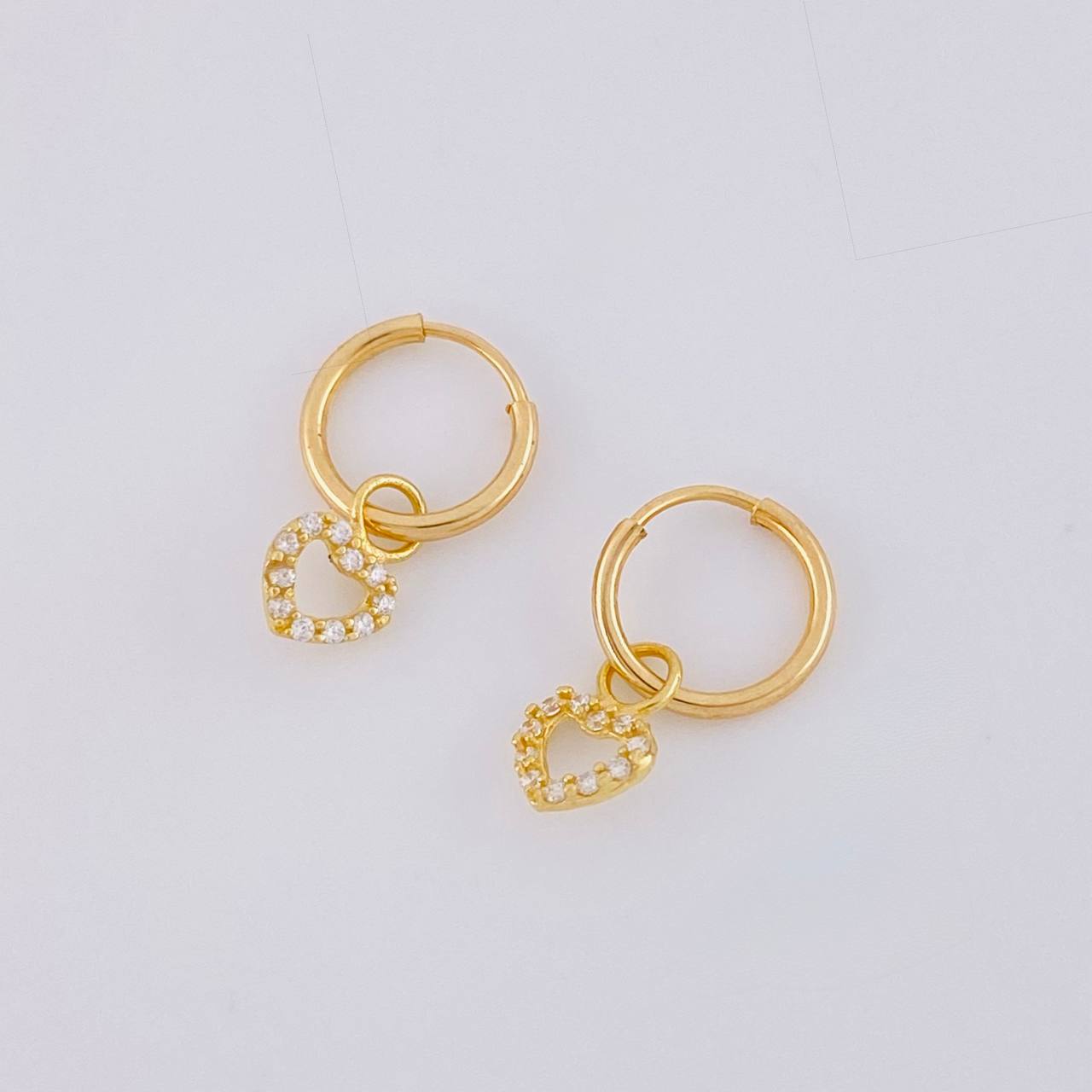Candongas Dije Corazón 0.65g / 1/2 in Oro Amarillo 18K