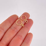 Hoop Earrings Heart Pendant 0.7g / 3/4 in 18K Yellow Gold