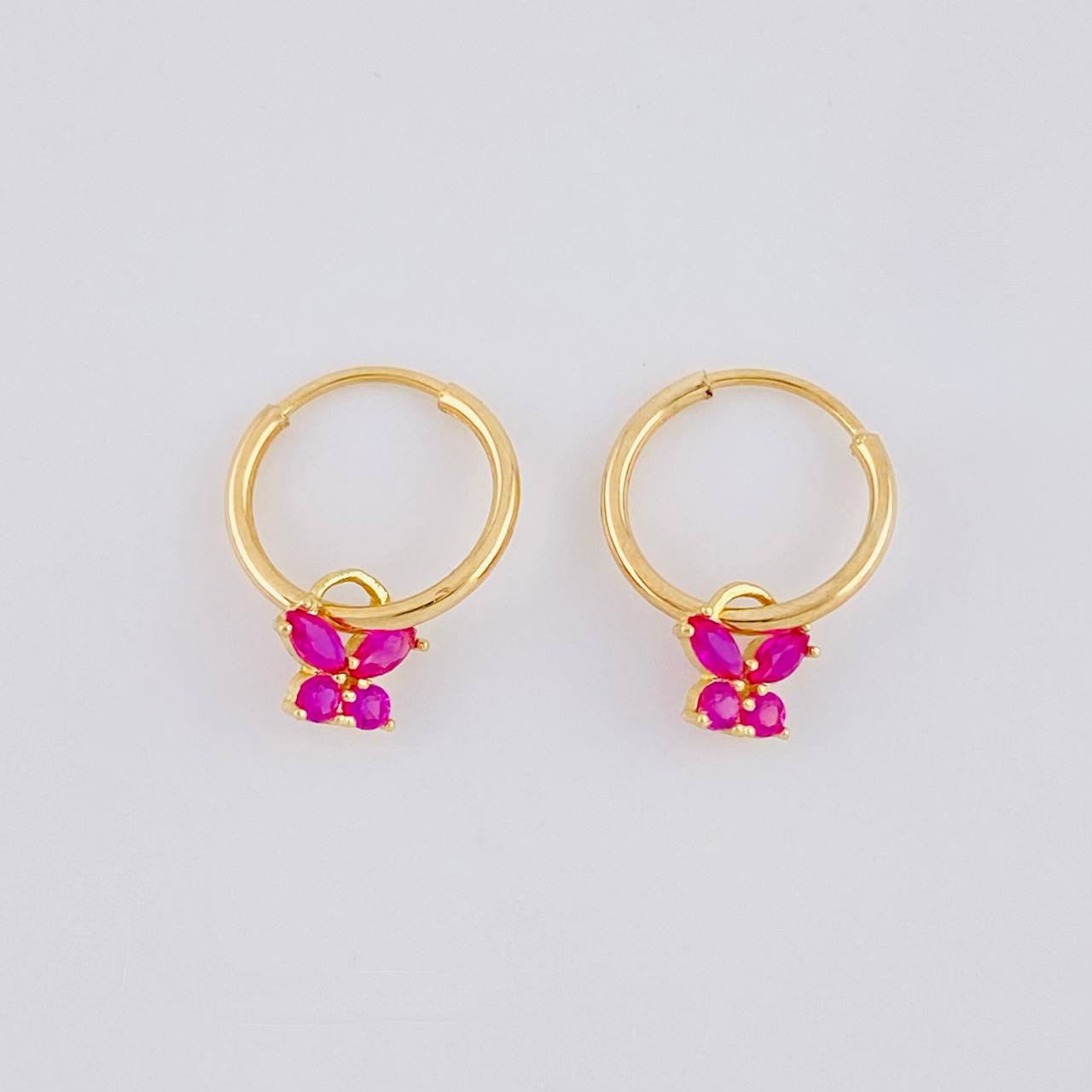 Candongas Dije Mariposa 0.65g / 1/2 in Oro Amarillo 18K