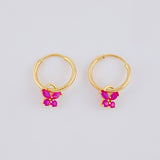 Candongas Dije Mariposa 0.65g / 1/2 in Oro Amarillo 18K